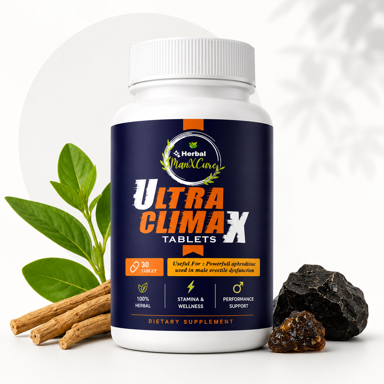 Herbal Man X Cure Ultra Climax Tablets – Herbal Men's Wellness Formula, 30 Tablets